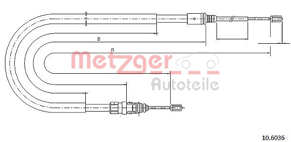 METZGER Тросик, cтояночный тормоз 10.6036