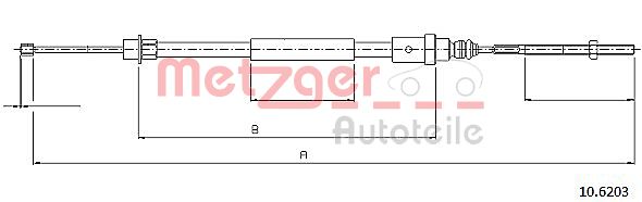 METZGER Тросик, cтояночный тормоз 10.6203