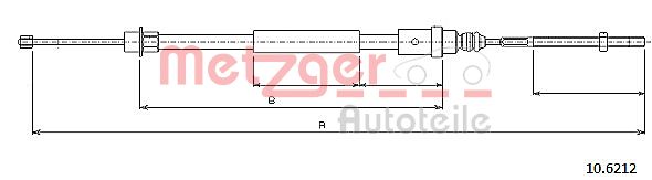 METZGER Тросик, cтояночный тормоз 10.6212