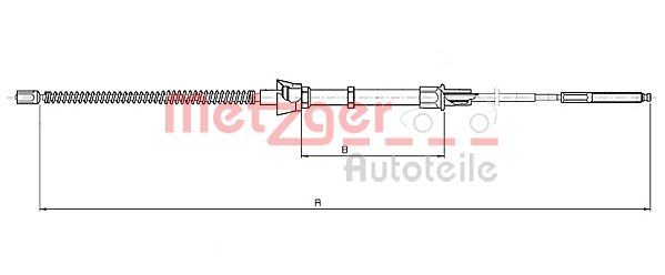 METZGER Тросик, cтояночный тормоз 10.7136