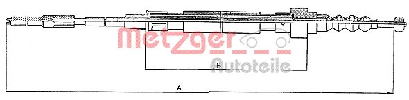 METZGER Тросик, cтояночный тормоз 10.7403