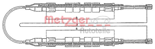 METZGER Тросик, cтояночный тормоз 10.741