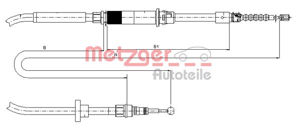 METZGER Тросик, cтояночный тормоз 10.7484