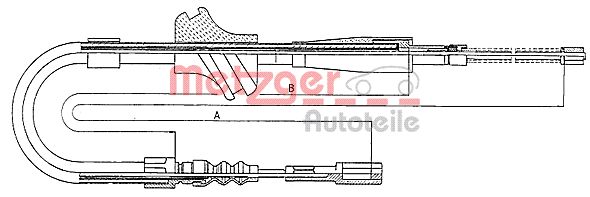 METZGER Тросик, cтояночный тормоз 10.7502