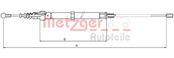 METZGER Тросик, cтояночный тормоз 10.7508