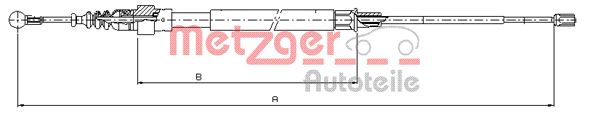 METZGER Тросик, cтояночный тормоз 10.7509
