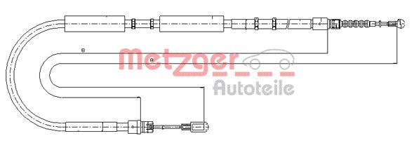 METZGER Тросик, cтояночный тормоз 10.7536