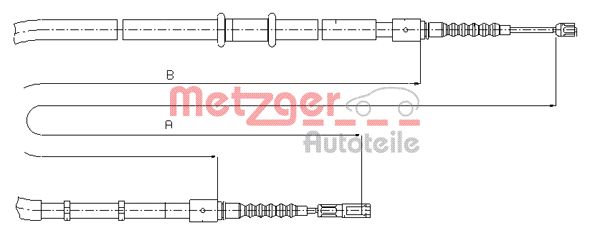 METZGER Тросик, cтояночный тормоз 10.7545