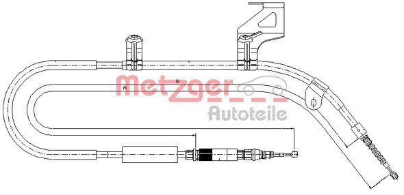 METZGER Тросик, cтояночный тормоз 10.7585