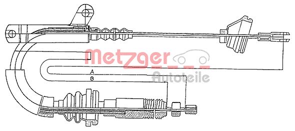 METZGER Тросик, cтояночный тормоз 10.817