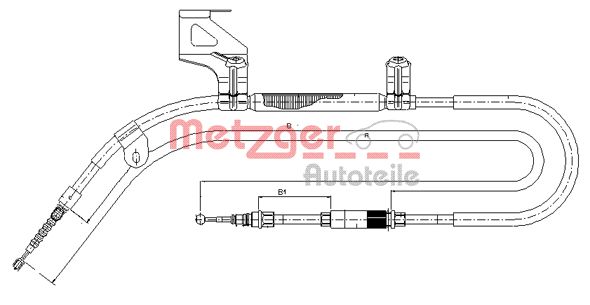 METZGER Тросик, cтояночный тормоз 10.9040