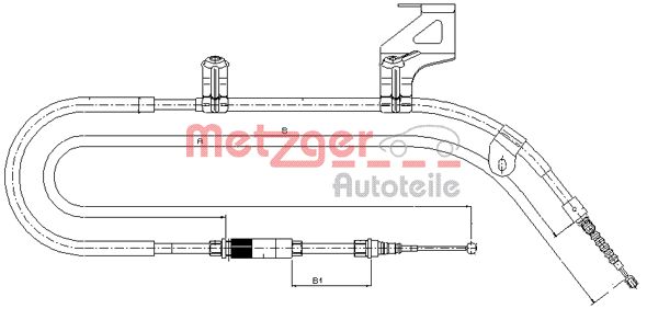 METZGER Тросик, cтояночный тормоз 10.9041