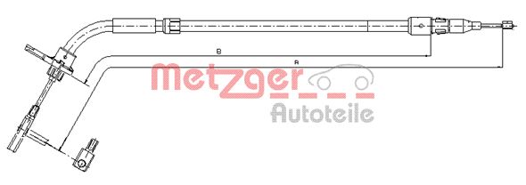 METZGER Тросик, cтояночный тормоз 10.9333