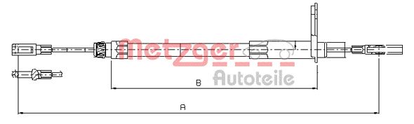 METZGER Тросик, cтояночный тормоз 10.9431