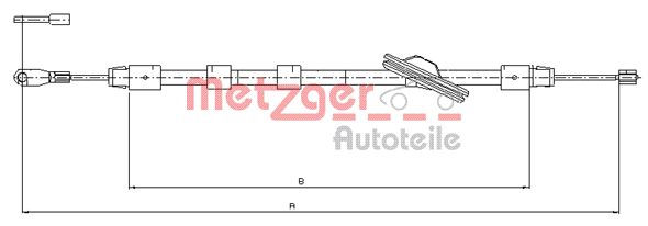 METZGER Тросик, cтояночный тормоз 10.9439