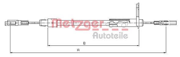 METZGER Тросик, cтояночный тормоз 10.9441