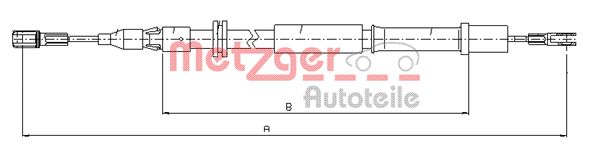 METZGER Тросик, cтояночный тормоз 10.9832