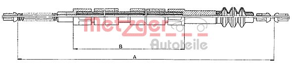 METZGER Тросик, cтояночный тормоз 10.9847