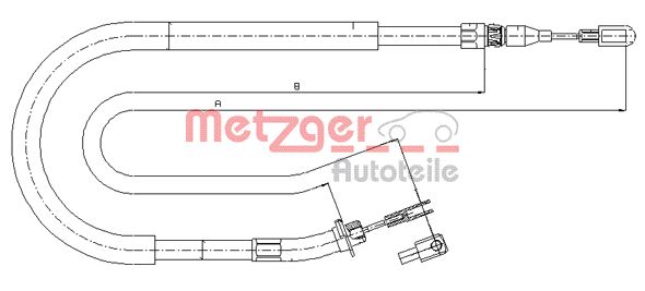 METZGER Тросик, cтояночный тормоз 10.9874