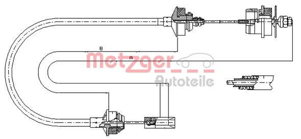 METZGER Трос, управление сцеплением 11.2144