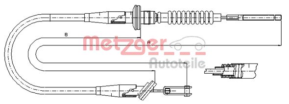 METZGER Трос, управление сцеплением 11.2536