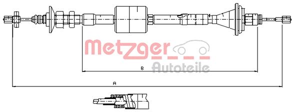 METZGER Трос, управление сцеплением 11.2912