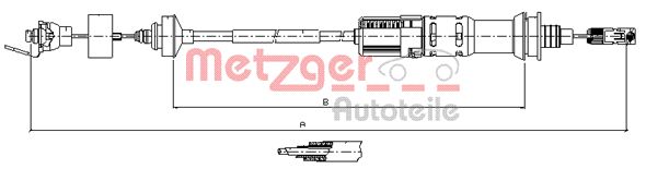 METZGER Трос, управление сцеплением 11.3925