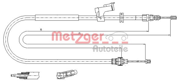 METZGER Тросик, cтояночный тормоз 11.5495