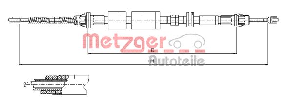 METZGER Тросик, cтояночный тормоз 11.5502