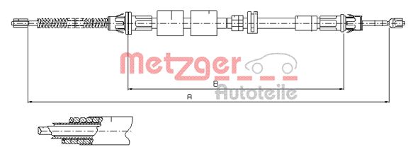 METZGER Тросик, cтояночный тормоз 11.5507