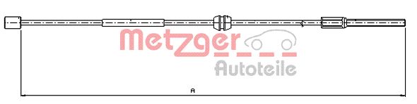 METZGER Тросик, cтояночный тормоз 11.5756