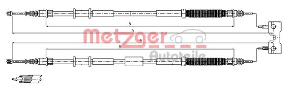 METZGER Тросик, cтояночный тормоз 11.5772