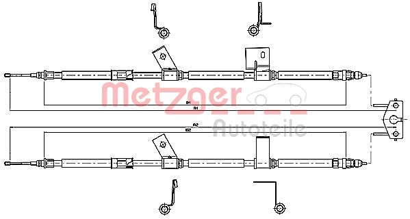 METZGER Тросик, cтояночный тормоз 11.5780