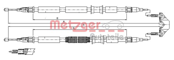 METZGER Тросик, cтояночный тормоз 11.5862