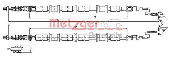 METZGER Тросик, cтояночный тормоз 11.5864