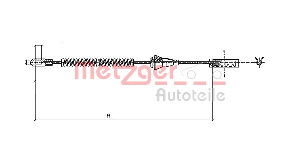 METZGER Тросик, cтояночный тормоз 11.5934