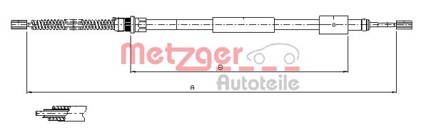 METZGER Тросик, cтояночный тормоз 11.603