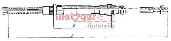 METZGER Тросик, cтояночный тормоз 11.606
