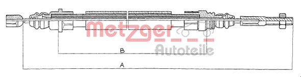 METZGER Тросик, cтояночный тормоз 11.608