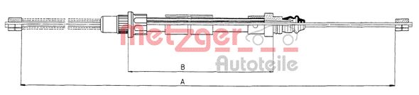 METZGER Тросик, cтояночный тормоз 11.6581