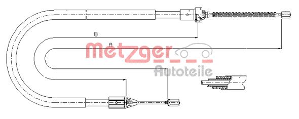 METZGER Тросик, cтояночный тормоз 11.6586