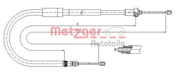 METZGER Тросик, cтояночный тормоз 11.6664