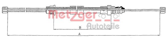 METZGER Тросик, cтояночный тормоз 11.6673