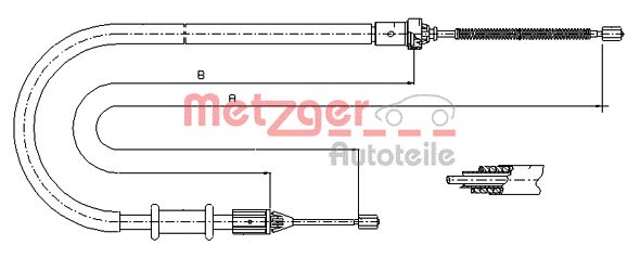 METZGER Тросик, cтояночный тормоз 11.6675