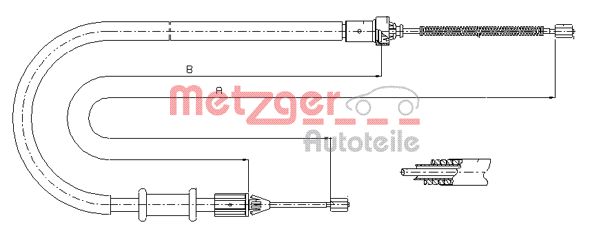 METZGER Тросик, cтояночный тормоз 11.6676