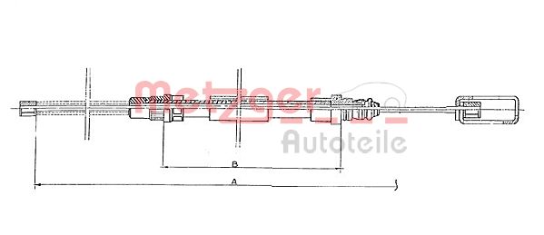METZGER Тросик, cтояночный тормоз 11.6762