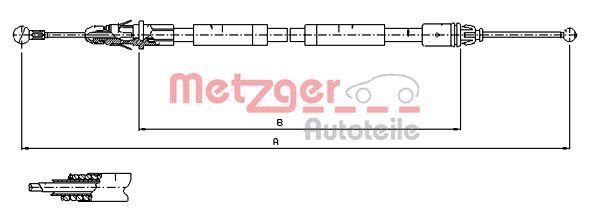 METZGER Тросик, cтояночный тормоз 11.6805