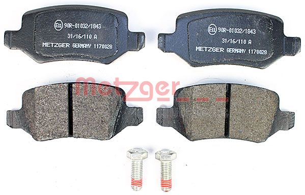 METZGER Комплект тормозных колодок, дисковый тормоз 1170028