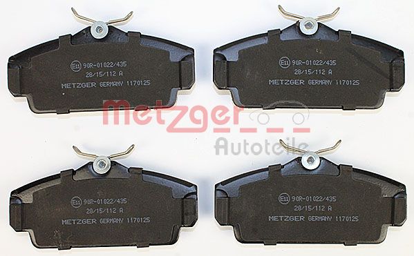 METZGER Комплект тормозных колодок, дисковый тормоз 1170125