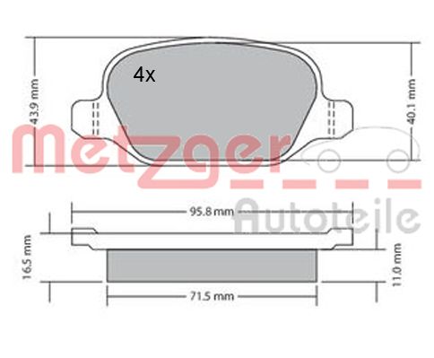 METZGER Комплект тормозных колодок, дисковый тормоз 1170141